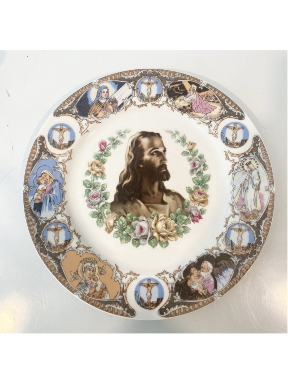 Vintage 1960s Life of Jesus Religious Decorative Plate Japan Giftcraft 10”